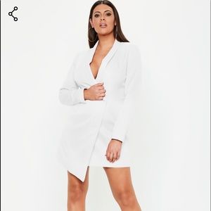 White Plus Blazer Dress